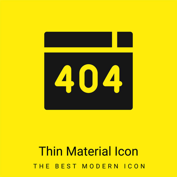 404 Error minimal bright yellow material icon