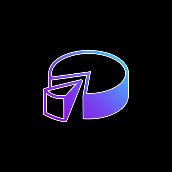3d Pie Chart Graphic blue gradient vector icon
