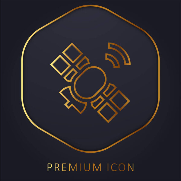 Антенна золотой линии премиум логотип или значок