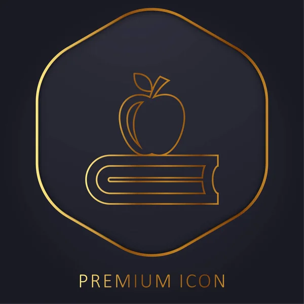 Book Apple Złotej Linii Logo Premium Lub Ikona — Wektor stockowy