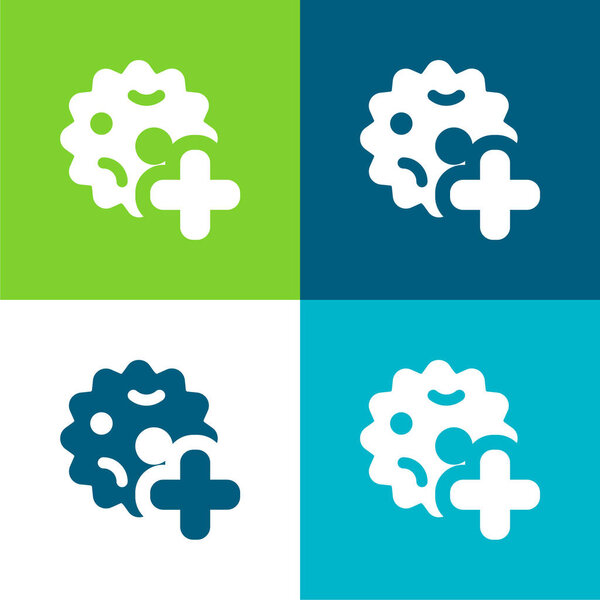 Bacteria Flat four color minimal icon set