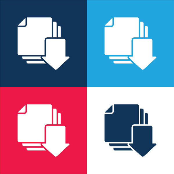 Arrow blue and red four color minimal icon set