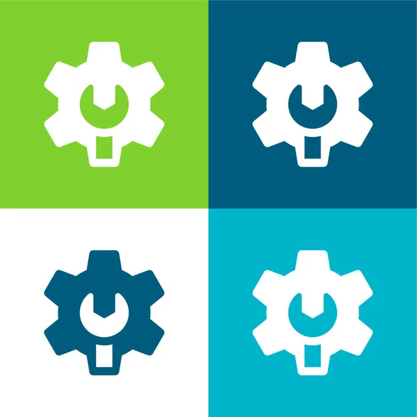 Admin Flat Four Color Minimal Icon Set — Stock Vector