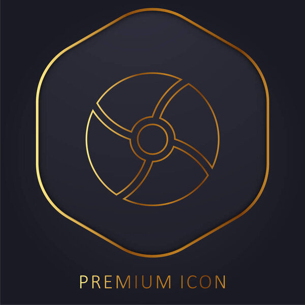 Beach Ball golden line premium logo or icon