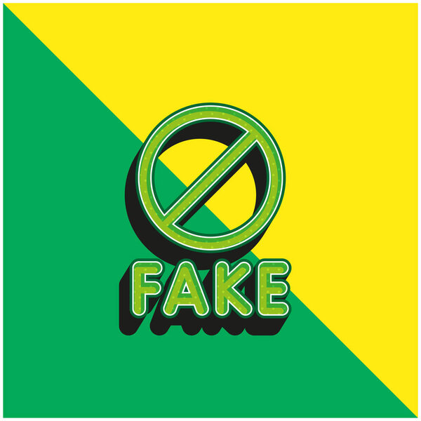 Banned Green and yellow modern 3d vector icon logo