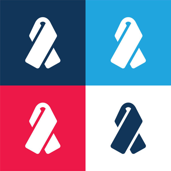 Awarennes Lace blue and red four color minimal icon set