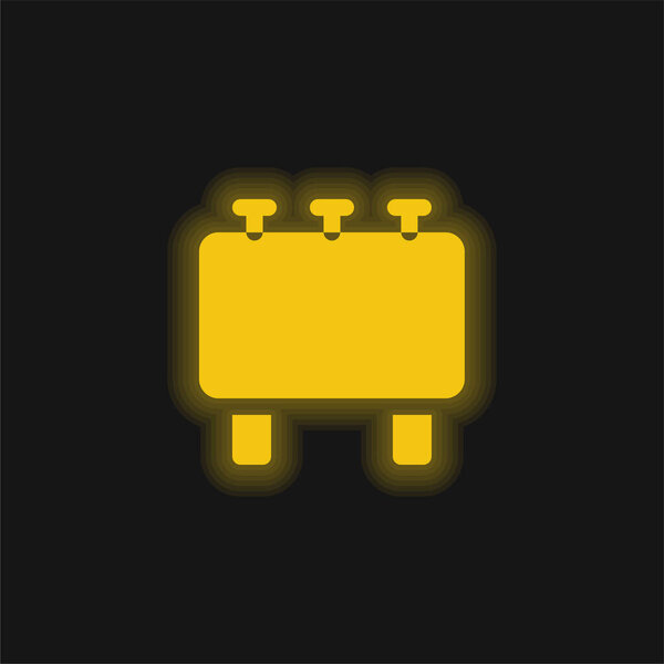 Желтый светящийся неоновый значок