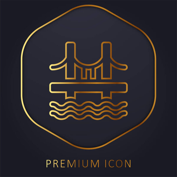 Золотая линия моста, логотип или иконка