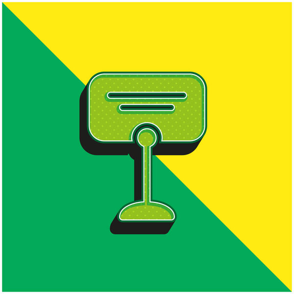 Зеленый и желтый современный трехмерный векторный логотип