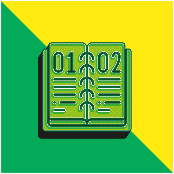 Green and yellow modern 3d vector icon logo