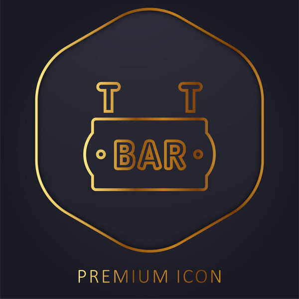 Bar golden line premium logo or icon
