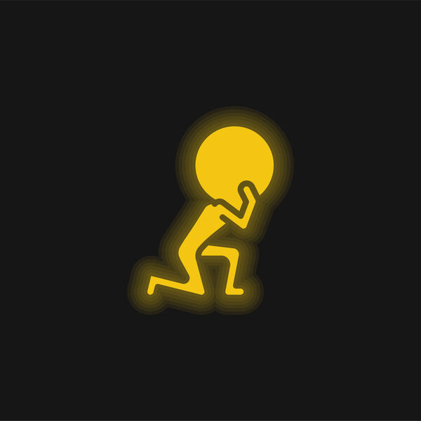 Atlas yellow glowing neon icon