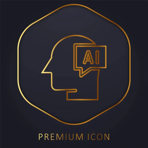 Złota Linia Logo Premium Lub Ikona — Wektor stockowy