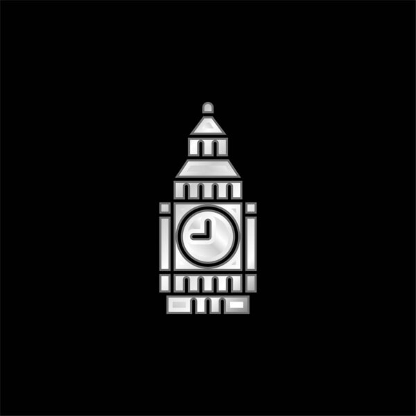 Big Ben silver plated metallic icon