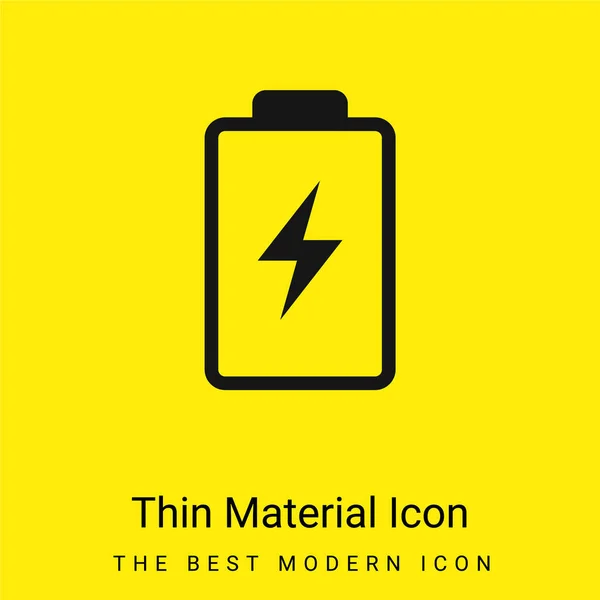 Battery Bolt Symbol Minimal Bright Yellow Material Icon — Stock Vector