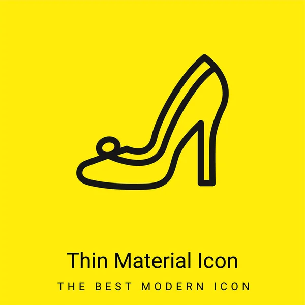 Zapato Nupcial Mínimo Icono Material Amarillo Brillante — Vector de stock