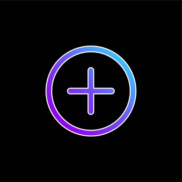 Добавить синий векторный значок "Круговая кнопка интерфейса"