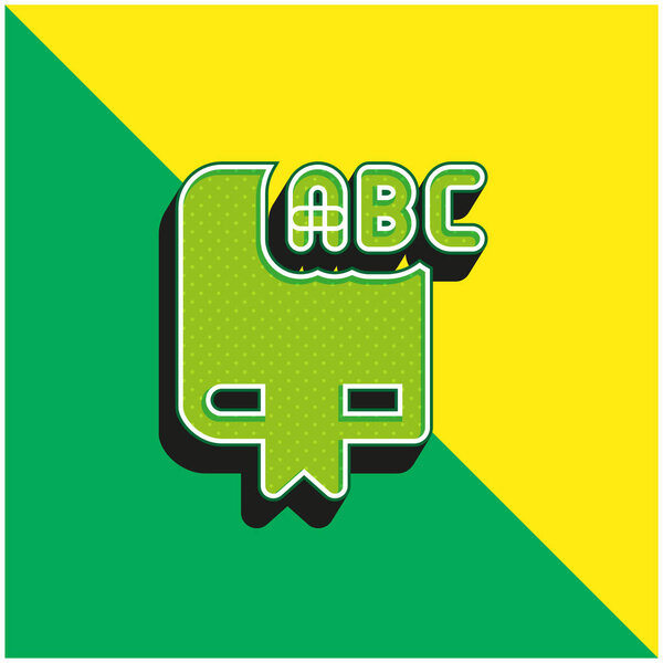 Alphabet Green and yellow modern 3d vector icon logo