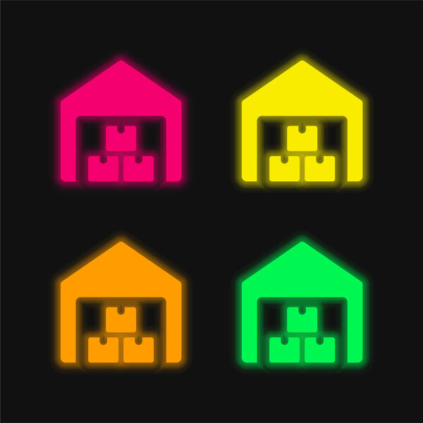 Коробки с изображением светящегося неонового вектора