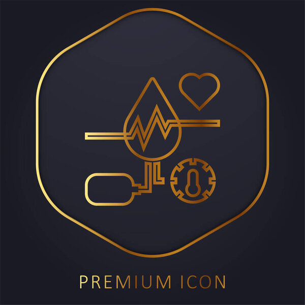 Blood golden line premium logo or icon