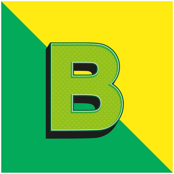 B Green and yellow modern 3d vector icon logo