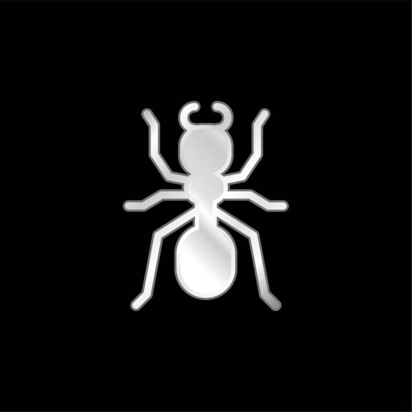 Ant silver plated metallic icon
