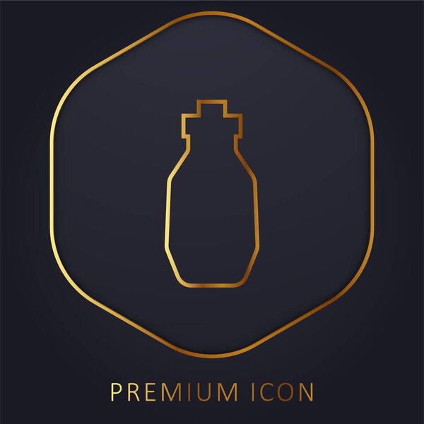 Логотип или иконка золотой линии бутылки