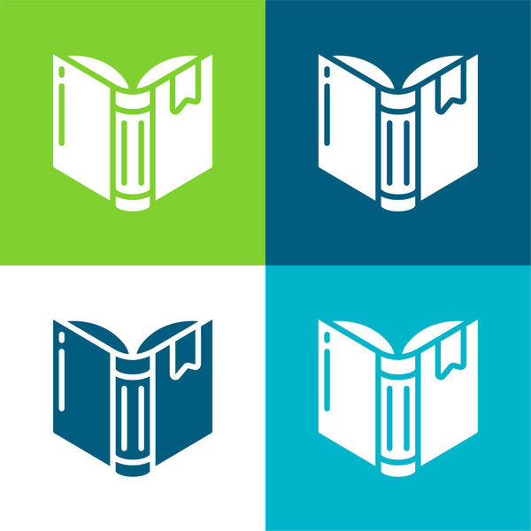 Книга Плоский четырехцветный минимальный набор значков