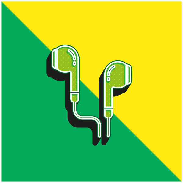 Зеленый и желтый современный 3d логотип векторной иконы