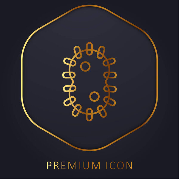 Bacteria golden line premium logo or icon