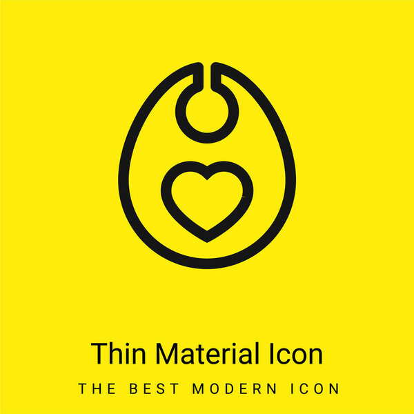 Baby Bib With Heart Outline minimal bright yellow material icon