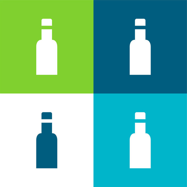 Бутылка Черный контейнер Плоский четырехцветный минимальный набор значков