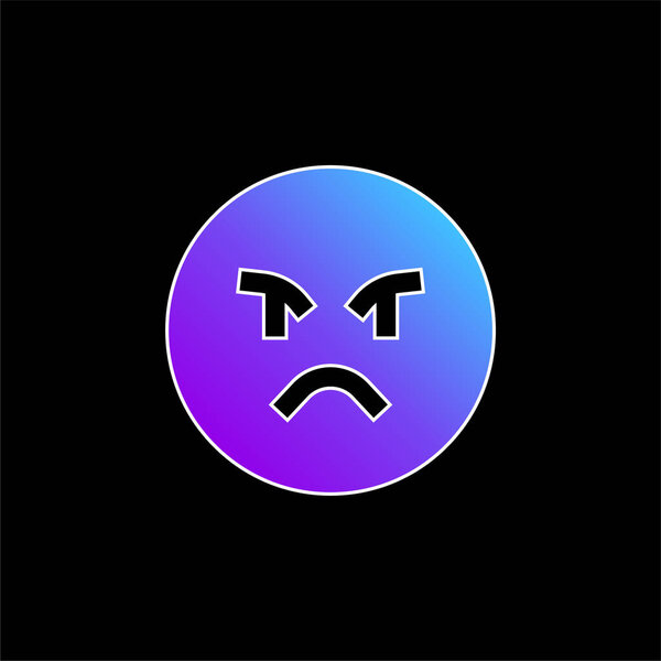 Angry blue gradient vector icon
