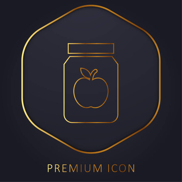 Apple Jam golden line premium logo or icon