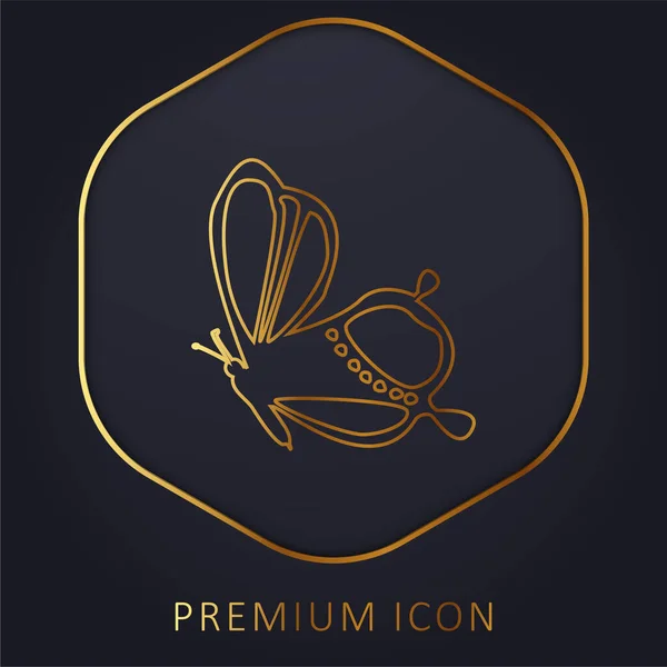 Beauté Sur Papillon Vue Côté Design Ligne Logo Premium Icône — Image vectorielle