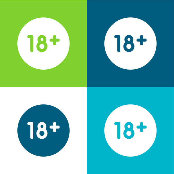 Age Limit Flat four color minimal icon set