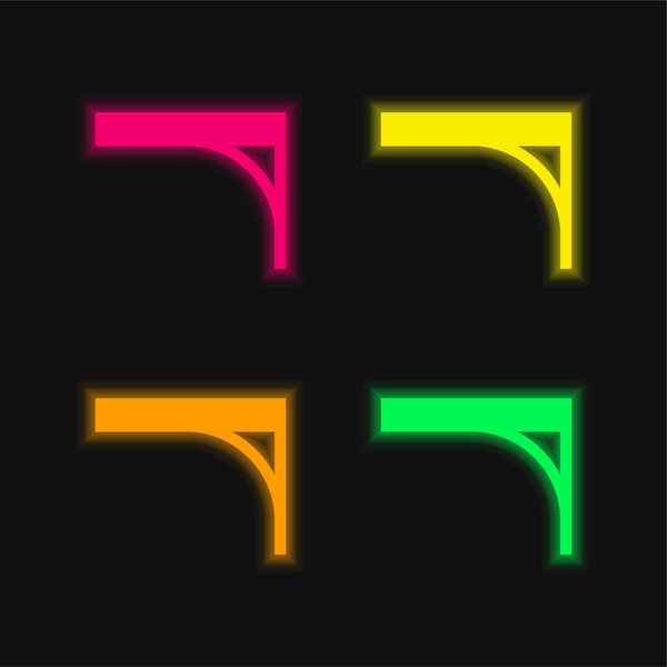 Четвероцветный светящийся неоновый вектор