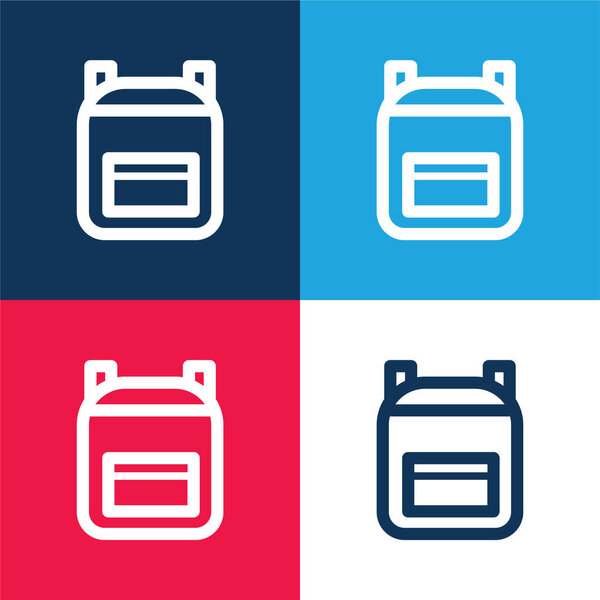 Рюкзак синий и красный четыре цвета минимальный набор значков