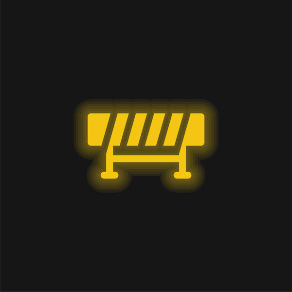 Barrier yellow glowing neon icon