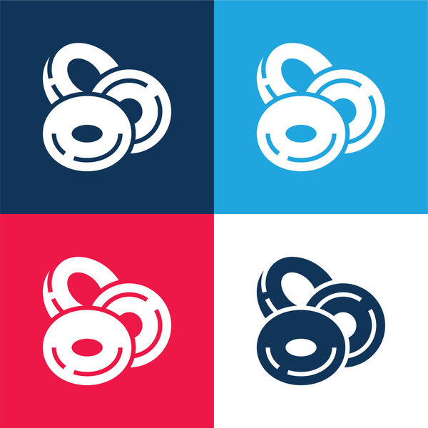 Blood Cells blue and red four color minimal icon set