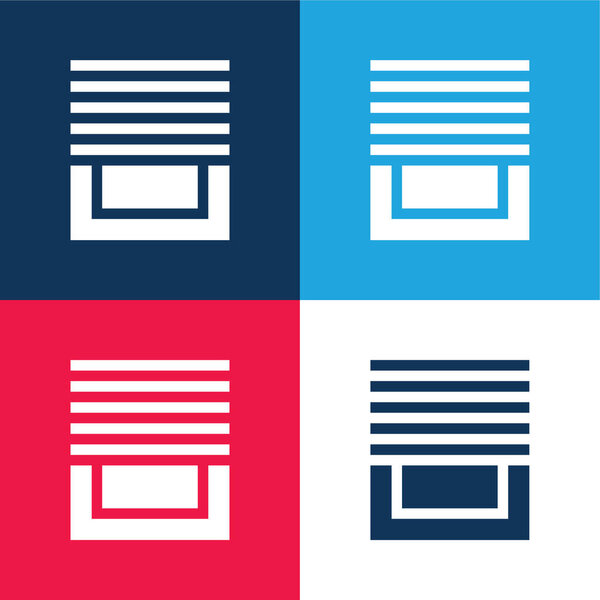 Blinds blue and red four color minimal icon set