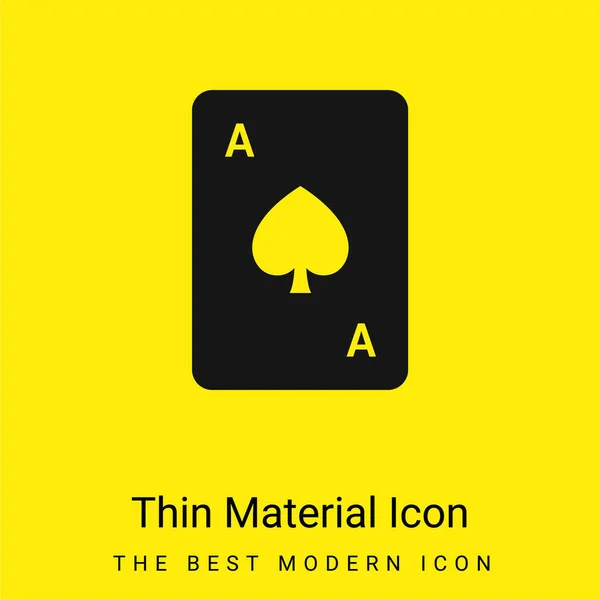Ace Spades Icône Matérielle Jaune Vif Minimale — Image vectorielle
