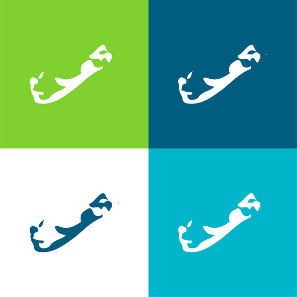 Bermuda Flat four color minimal icon set