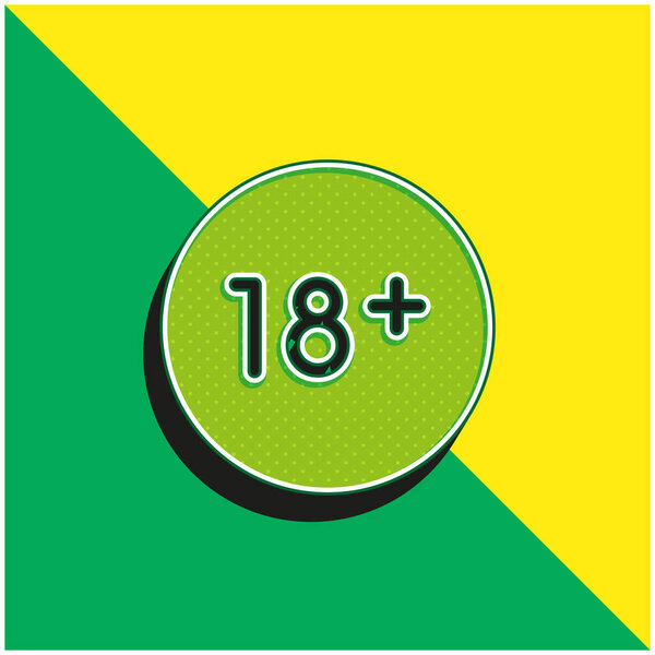 Age Limit Green and yellow modern 3d vector icon logo