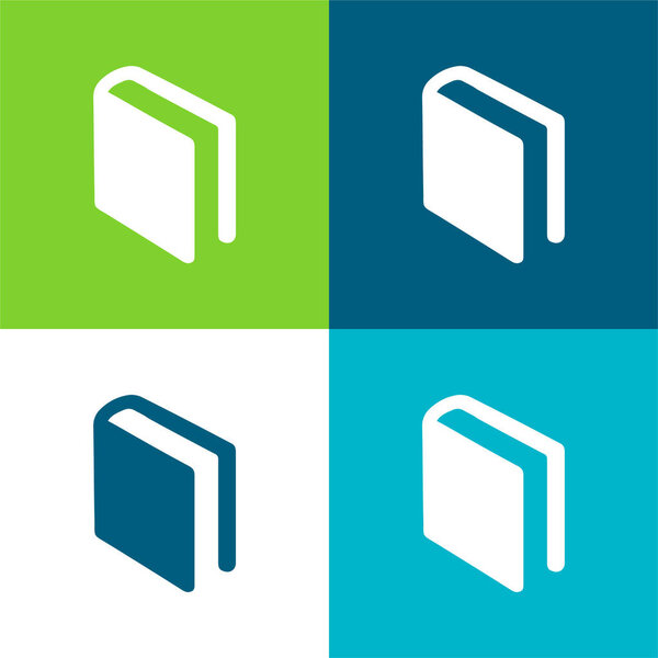 Книга черно-белого цвета в четырехцветном минимальном наборе значков