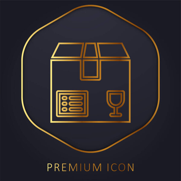 Box golden line premium logo or icon