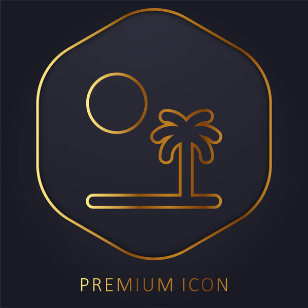 Пляжный логотип или значок премиум-класса