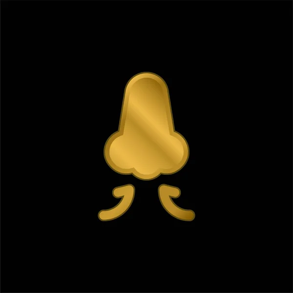 Подих Золотому Покритті Металева Піктограма Або Вектор Логотипу — стоковий вектор