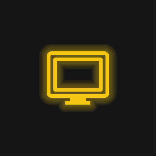 Желтый светящийся неоновый значок
