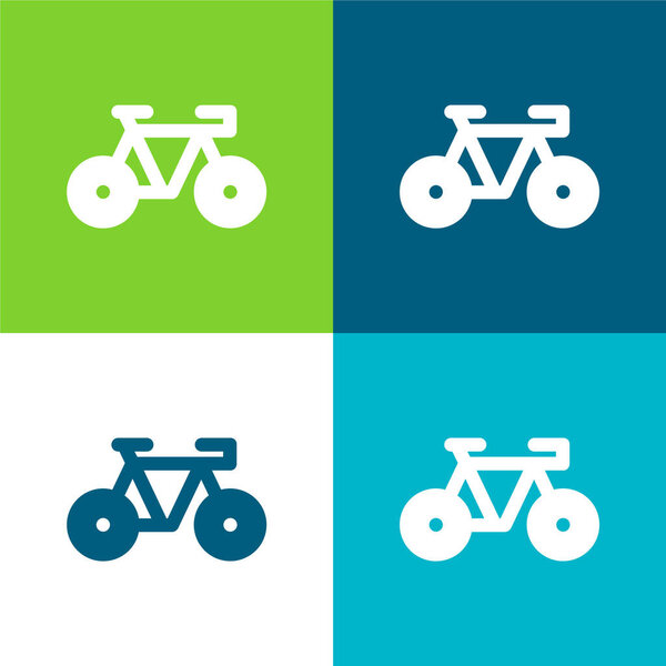 Bicycle Flat four color minimal icon set